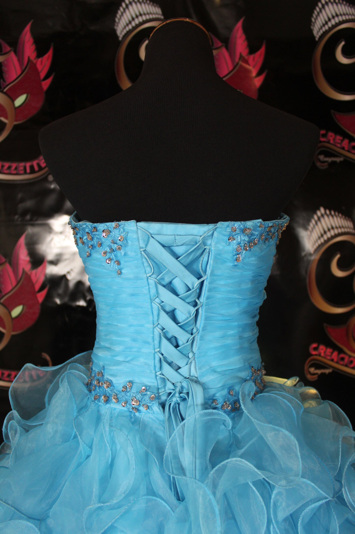 Quinceañera Fashion Bright Blue Ruffles