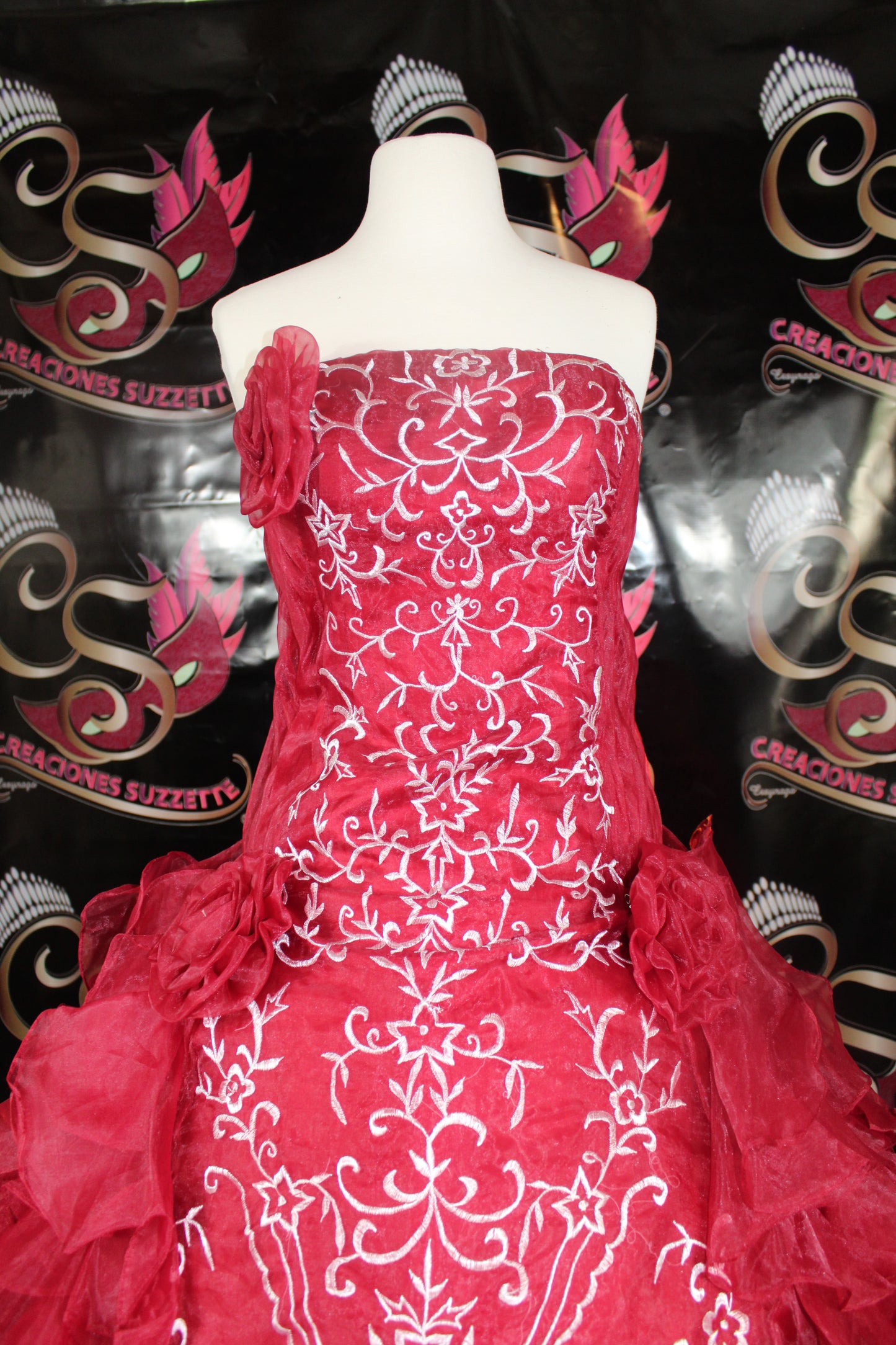 Quinceañera Fashion Burgundy Dress