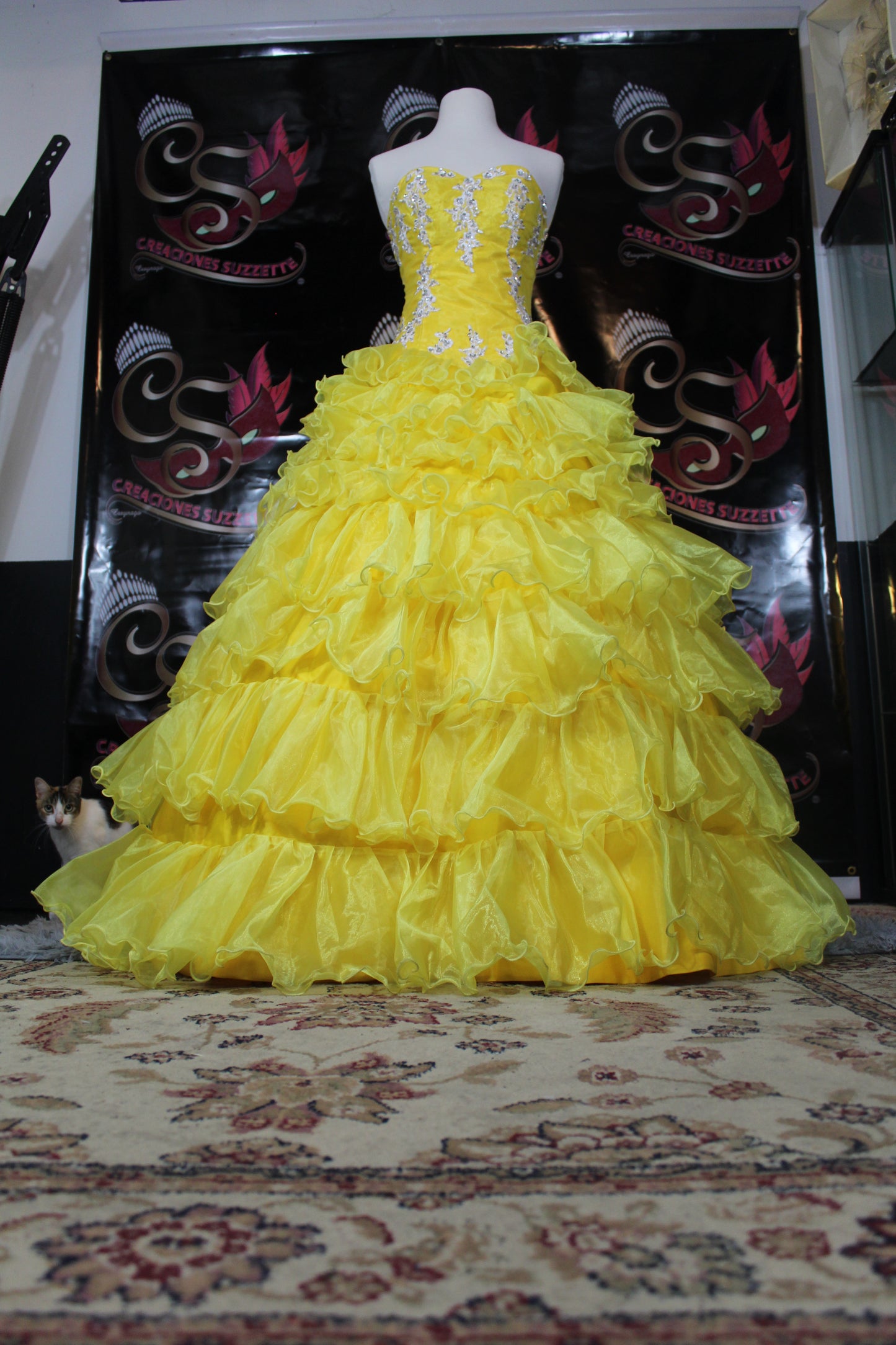 Quinceañera Fashion Yellow Ruffles