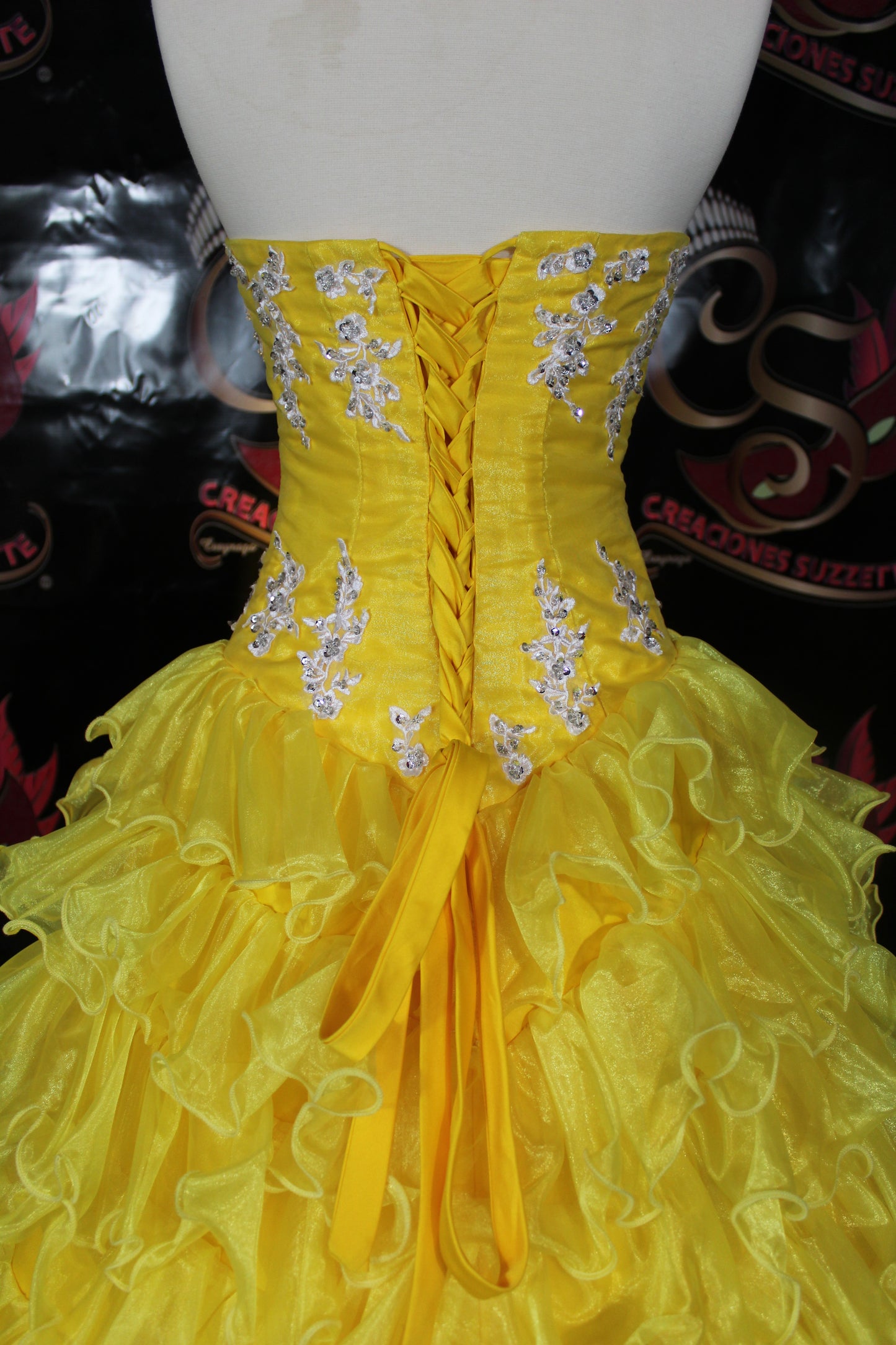 Quinceañera Fashion Yellow Ruffles