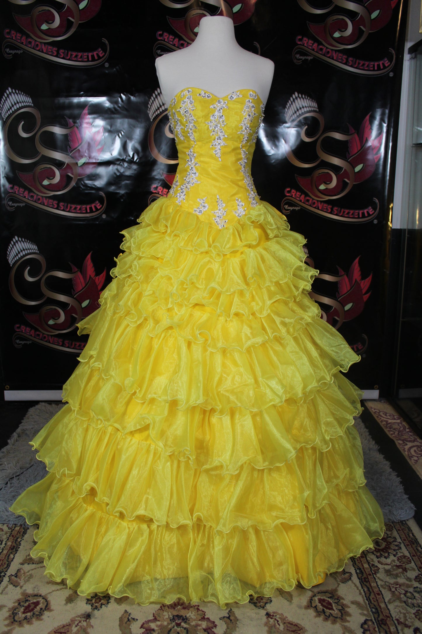 Quinceañera Fashion Yellow Ruffles