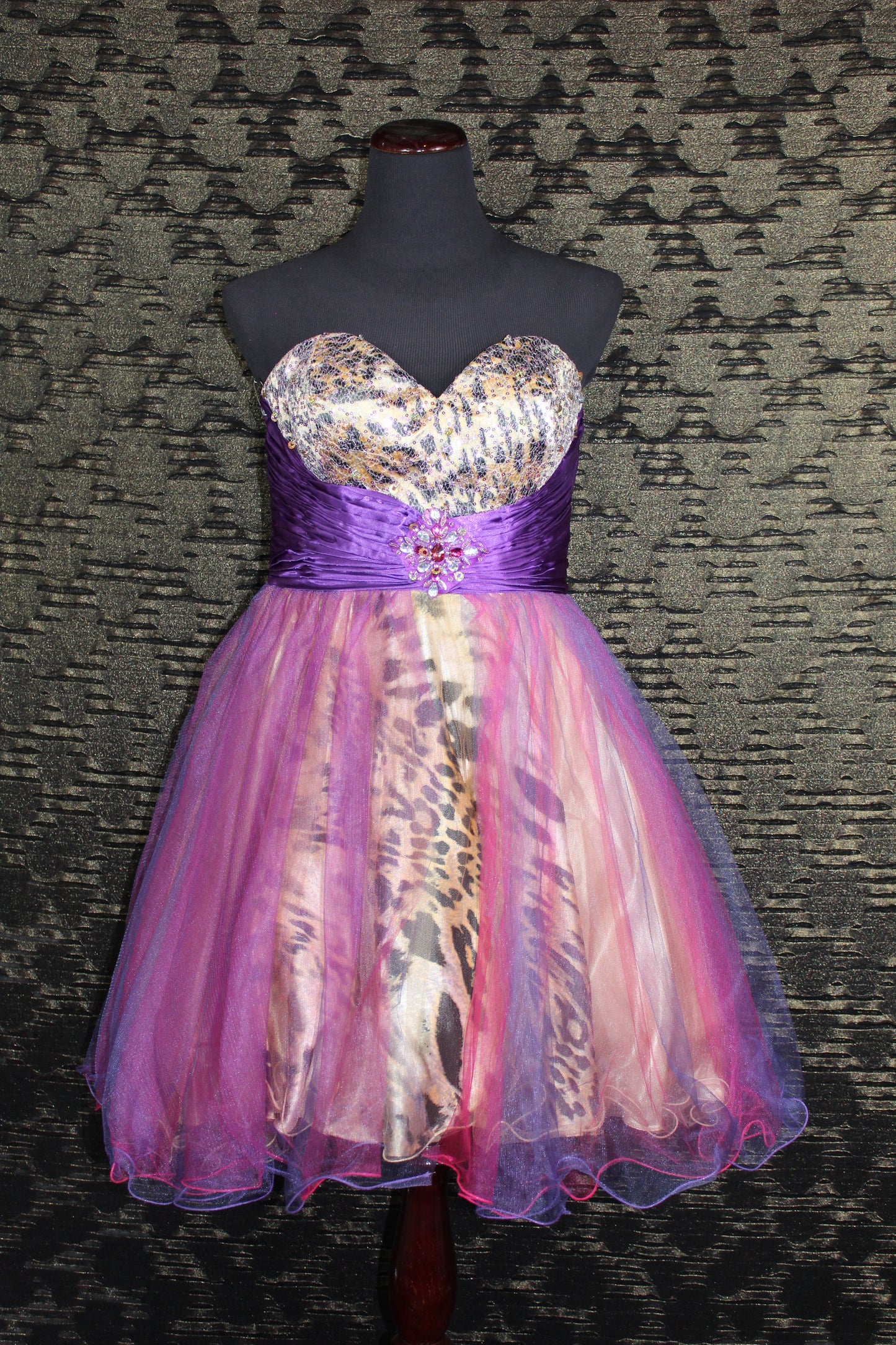 Fashion Teen Purple Leopard Dress